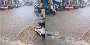 Gopeshwar Hit by Heavy Rain Roads Turn Into Streams
