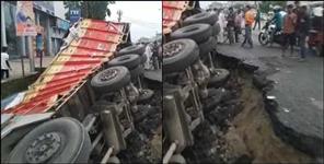 image: Road collapses in Udham Singh Nagar