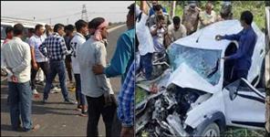 image: two cars collide in Udham Singh Nagar Amit Deepti Saxena dies