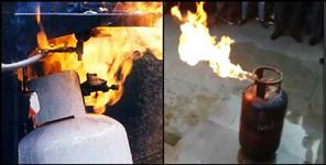 image: Leaked lpg gas cylinder catches fire three injured in kashipur uttarakhand
