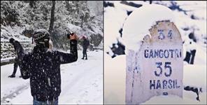 image: Beautiful Pictures of Snowfall in Gangotri Harsil Uttarkashi