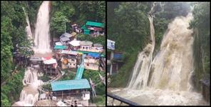 image: Kempty Fall in spate due to heavy rain