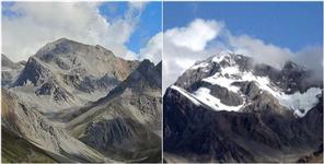 image: Om Parvat Loses Its Snow for the First Time