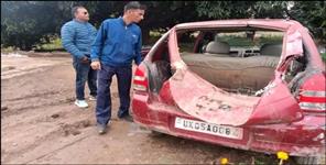 image: Elephant damaged car in Haldwani Kaladhungi