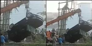 image: Car fallen in river in haridwar