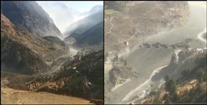 image: Glacier broken in Chamoli district