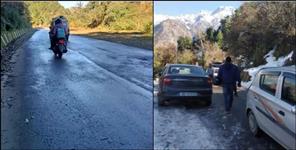 image: Uttarakhand weather report December 4 frost on the roads