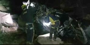 image: Vehicle fell into deep ditch in Chamoli Dronagiri Road