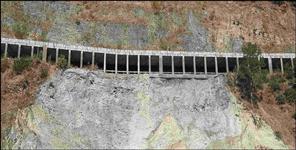 image: Landslide behind the tunnel in Gangotri Highway