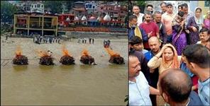 image: Pithoragarh road accident funeral of 7 people