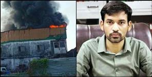 image: Fire in Pulkit Arya hotel ias ashish chauhan gave instruction