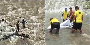 image: whirlpools in the Kosi river of Nainital district