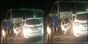 image: Tourists car hit bus in Corbett National Park