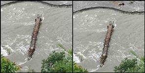 image: Wretched condition of wooden bridge in Tharali