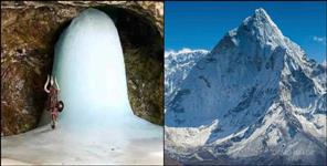 image: Shivling made of ice in Nelang Valley