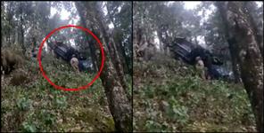 image: BADRINATH HIGHWAY TRUCK FALLEN IN DITCH