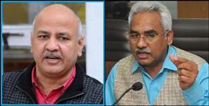 image: debate between Madan Kaushik and Manish Sisodia