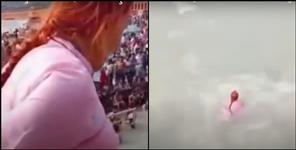 image: Elderly woman jumps from bridge in river in Haridwar