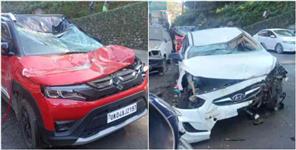 image: Another car fell on top of one in Nainital