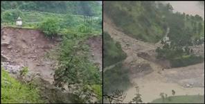 image: Destruction after heavy rains in pithoragarh