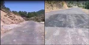 image: Poor condition of Pauri Garhwal Kot Block Road