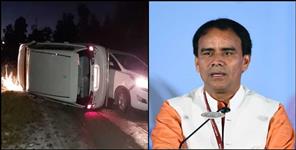image: Uttarakhand Health Minister Dhan Singh Rawat car accident