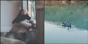 image: Girl jumps into lake in Srinagar Garhwal
