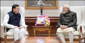 image: Uttarakhand Global Investors Summit CM Dhami meets PM Modi