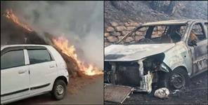 image: Forest Fire Reaches Residential Area in Chamoli Vehicle Burnt
