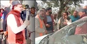 image: Argument between SS Kler and Pushkar Singh Dhami in Khatima