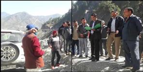 image: Villagers stopped all weather road work in Tehri Garhwal