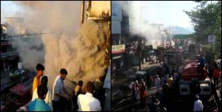 image: FIRE AT SHOWROOM IN VIKASNAGAR DEHRADUN