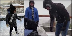 image: Ms dhoni enjoy snowfall with jeeva and family in mussoorie