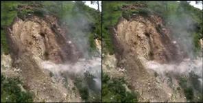 image: Landslide in Jakh village of Chamoli district