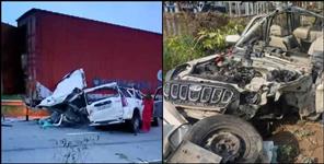 image: Scorpio collides with truck in Bulandshahr 5 killed