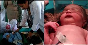 image: Left newborn baby on road