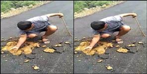 image: Bad quality road in Tehri Garhwal