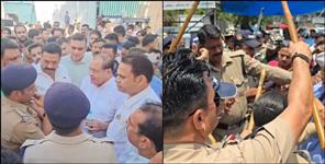 Congress workers clash with police in Ramnagar