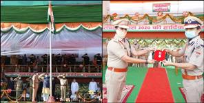 image: Chief Minister Trivendra Singh Rawat hoists flag in police line, 36 Corona Warriors honored