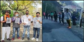 image: Protest at jantar mantar for nandprayag ghat road