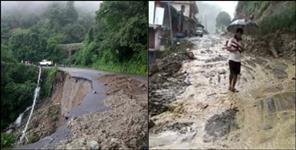image: Land slide at dehradun mussoorie road