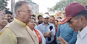 image: Public question Ganesh Joshi in Lok Sabha election campaign
