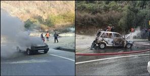 image: Car fire in Srinagar garhwal