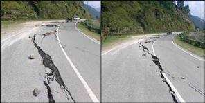 image: cracks on badrinath highway