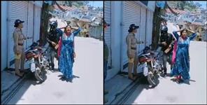 image: Strange acts of woman in front of police in Pauri Garhwal