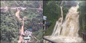 image: water level of Mussoorie kempty falls rises due to heavy rain