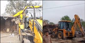 image: Bulldozer action on 47 illegal encroachments in Haridwar