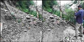 image: Landslide caused by rain in Nainital