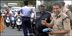 image: DEHRADUN First E-Challan On Bike Riding Without Number Plate