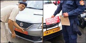 image: Do not put a nameplate on a car in Uttarakhand